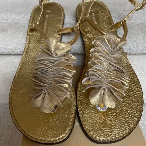 bcbg gold leather sandals - Picture 1 of 5